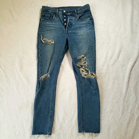 Original Vintage Levi's 501 25x28 distressed - Picture 1 of 7